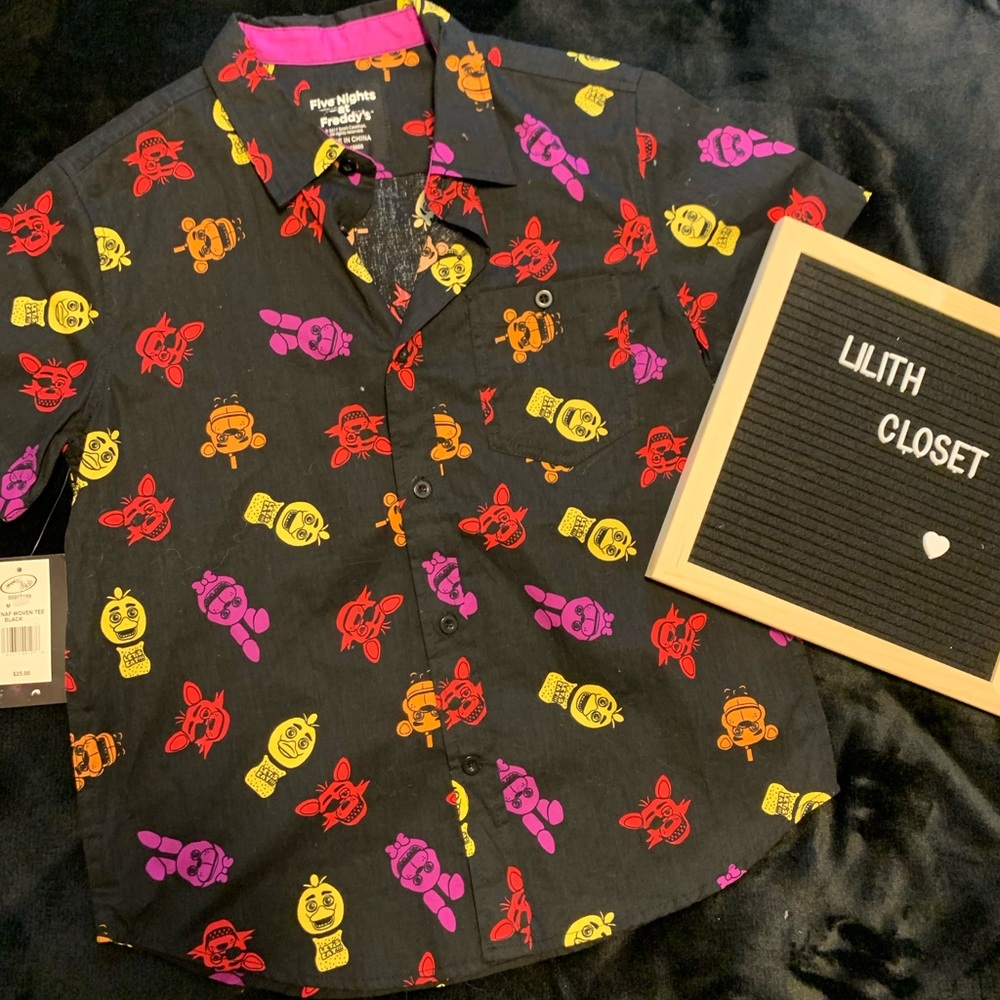 Five Nights at Freddys button down shirt